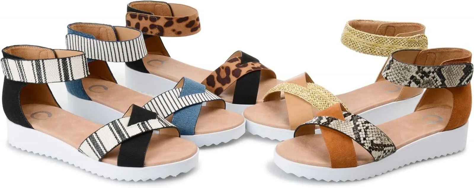 Journee Collection Women's Strappy Java Sandal JAVA-SANDALS Blue 8M