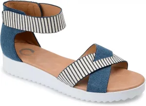 Journee Collection Women's Strappy Java Sandal JAVA-SANDALS Blue 8M