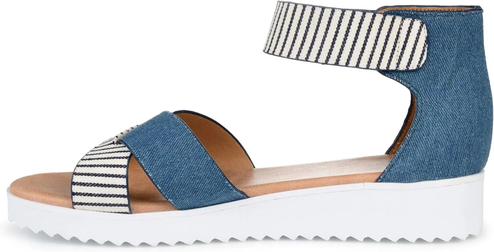 Journee Collection Women's Strappy Java Sandal JAVA-SANDALS Blue 8M