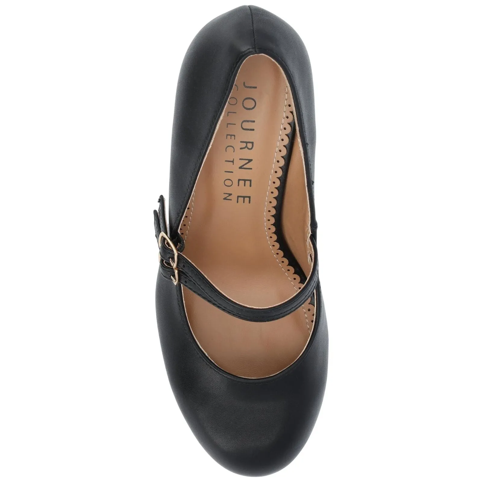 Journee Collection Womens Windy Round Toe Block Heel Mary Jane Pumps Black 7.5M