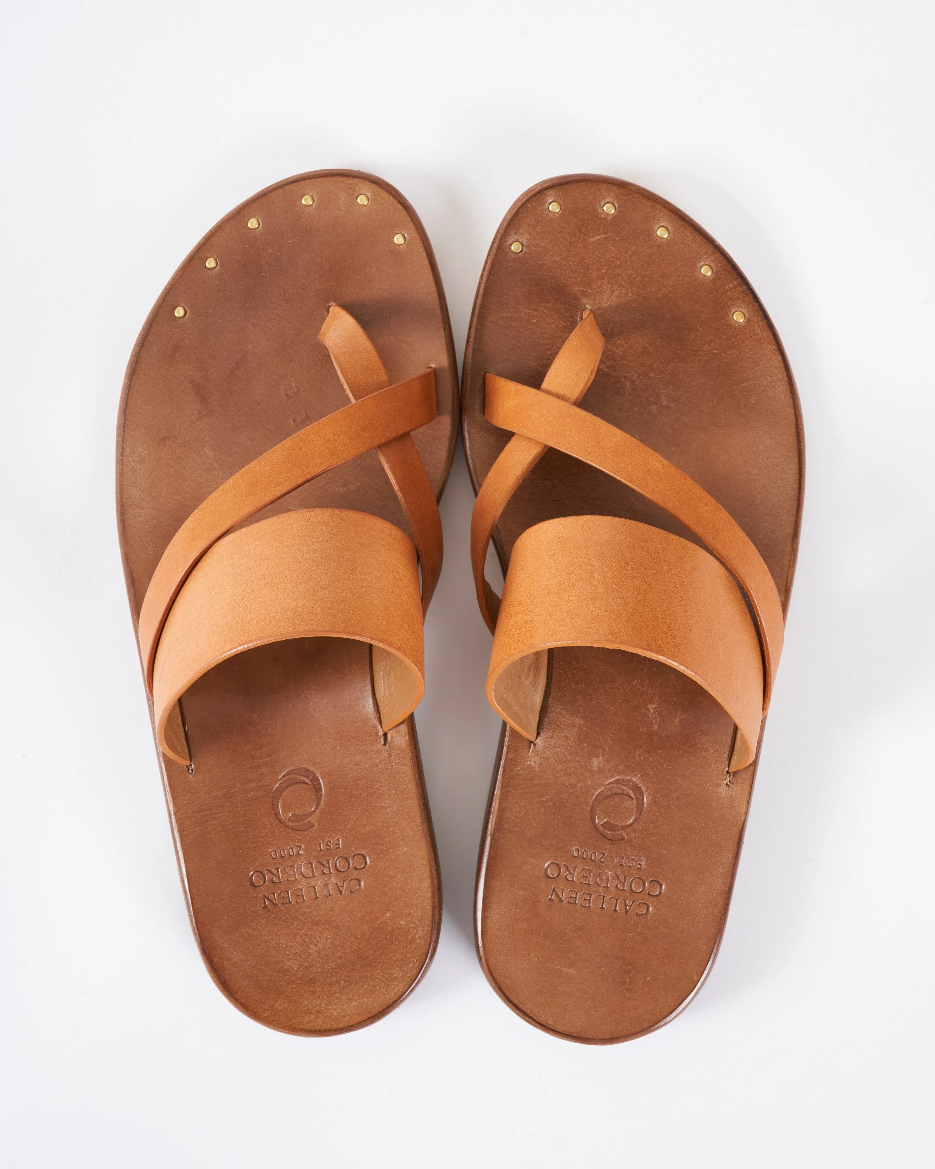 juno sandal - camel veg leather