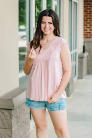 Just Darling Tank in Rose