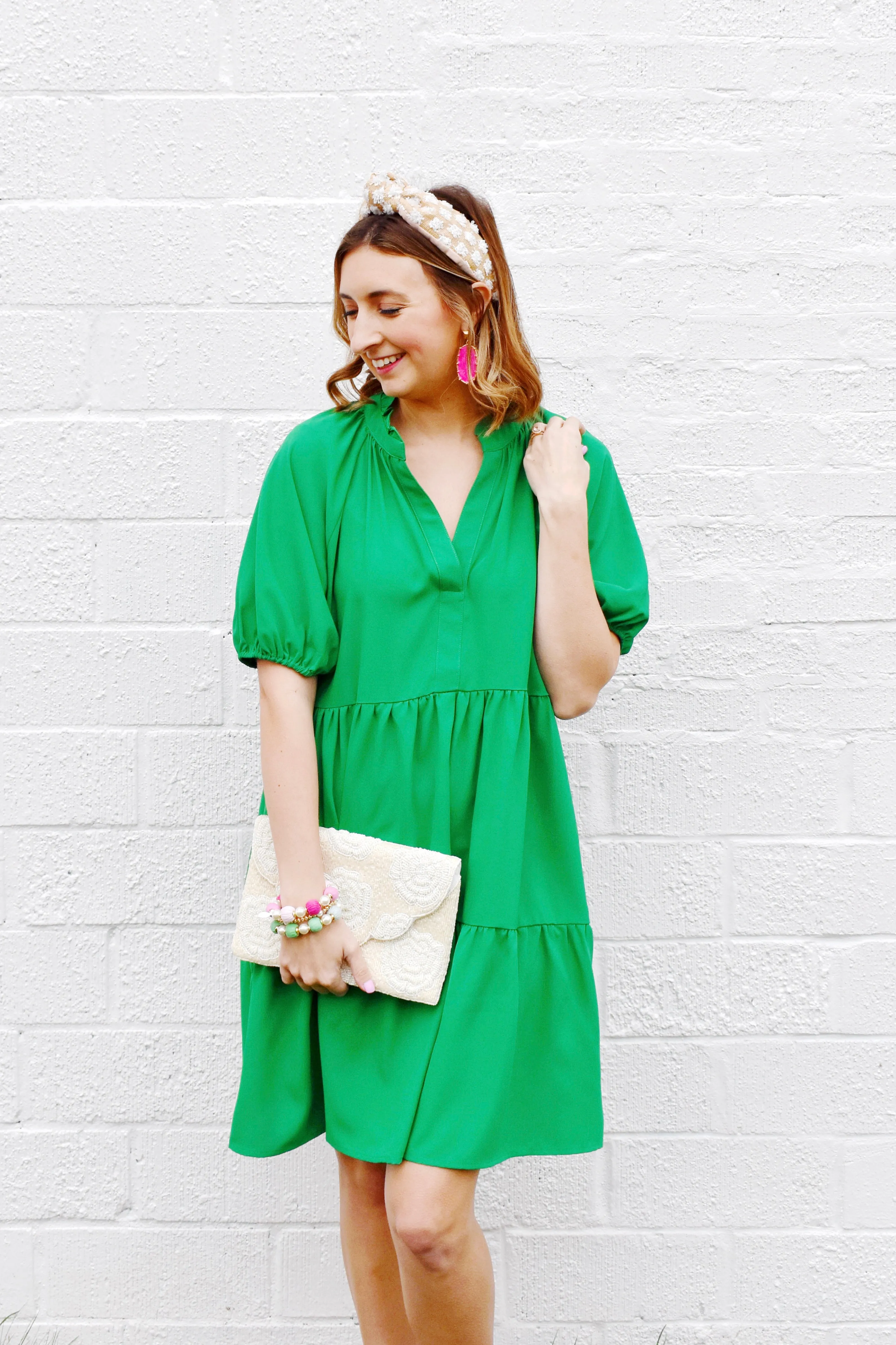 Kelly Green Raglan Sleeve Dress
