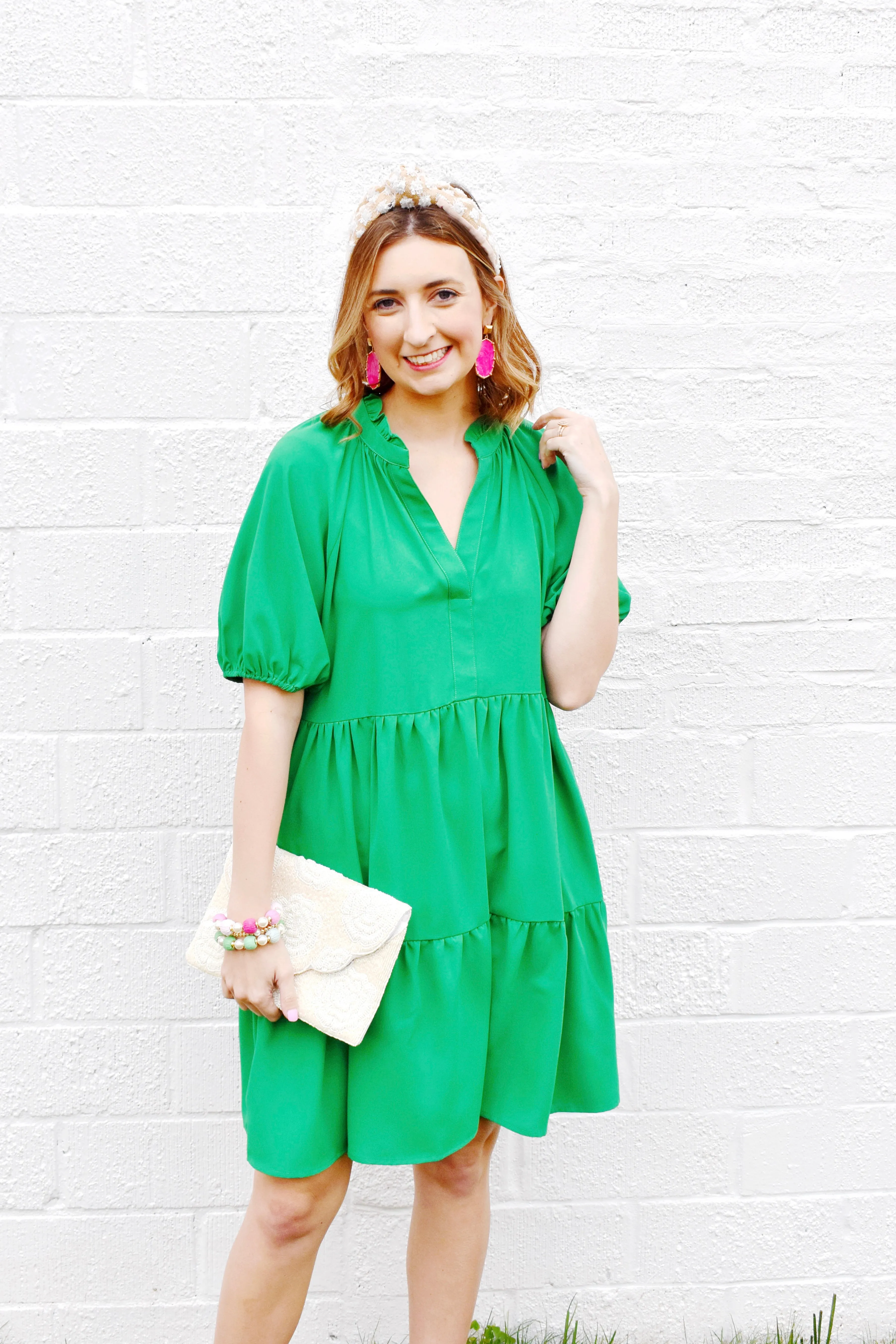 Kelly Green Raglan Sleeve Dress