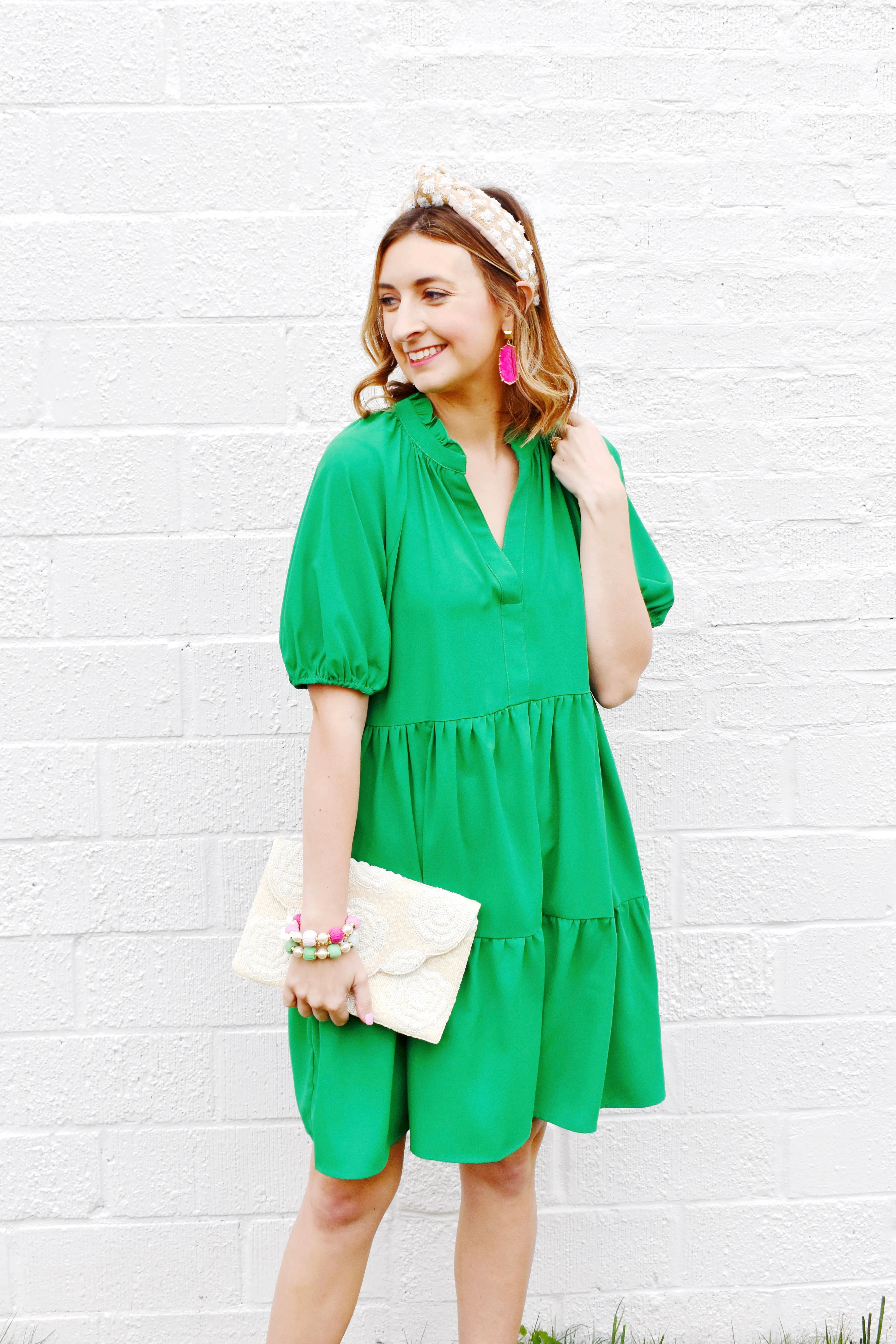 Kelly Green Raglan Sleeve Dress
