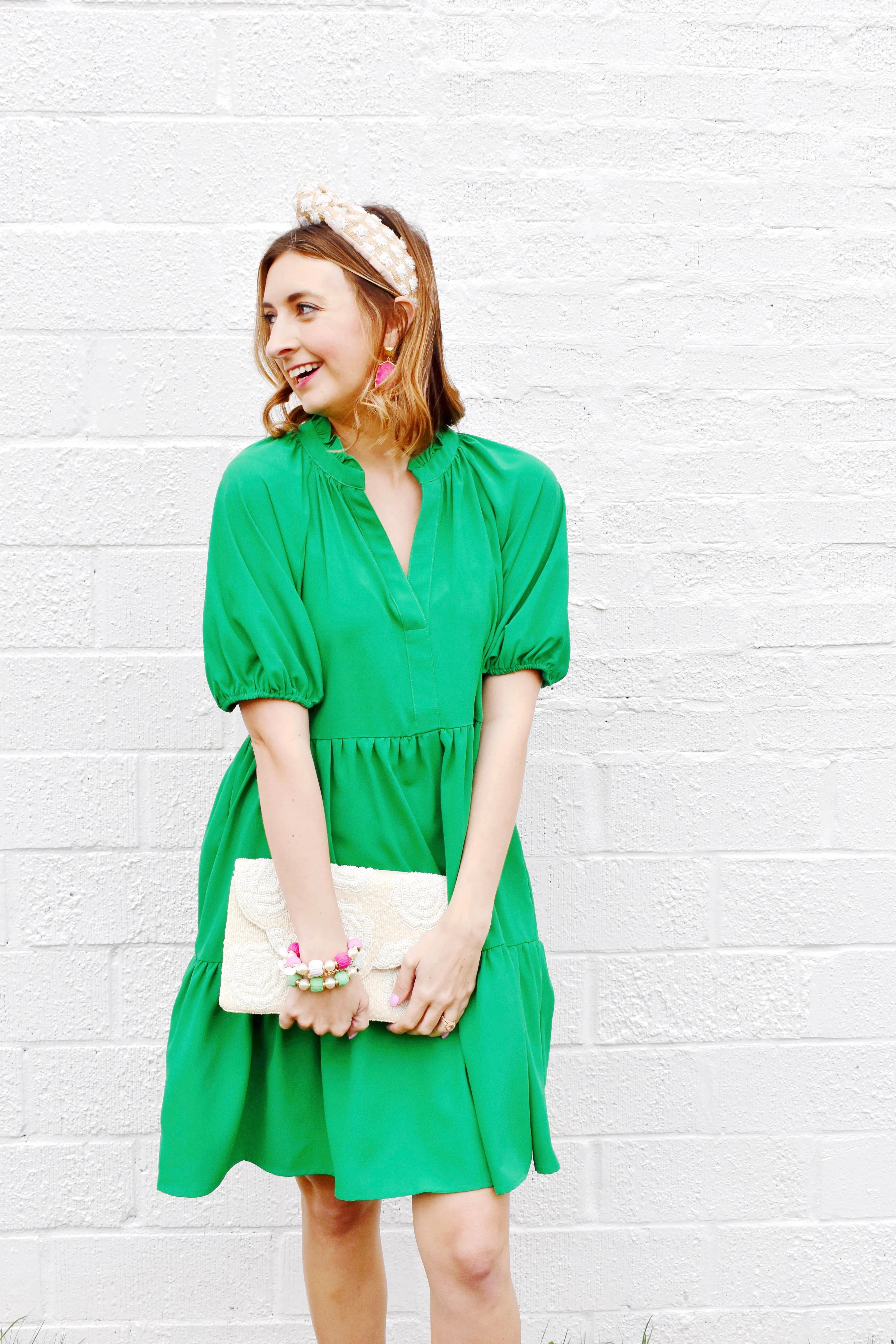 Kelly Green Raglan Sleeve Dress