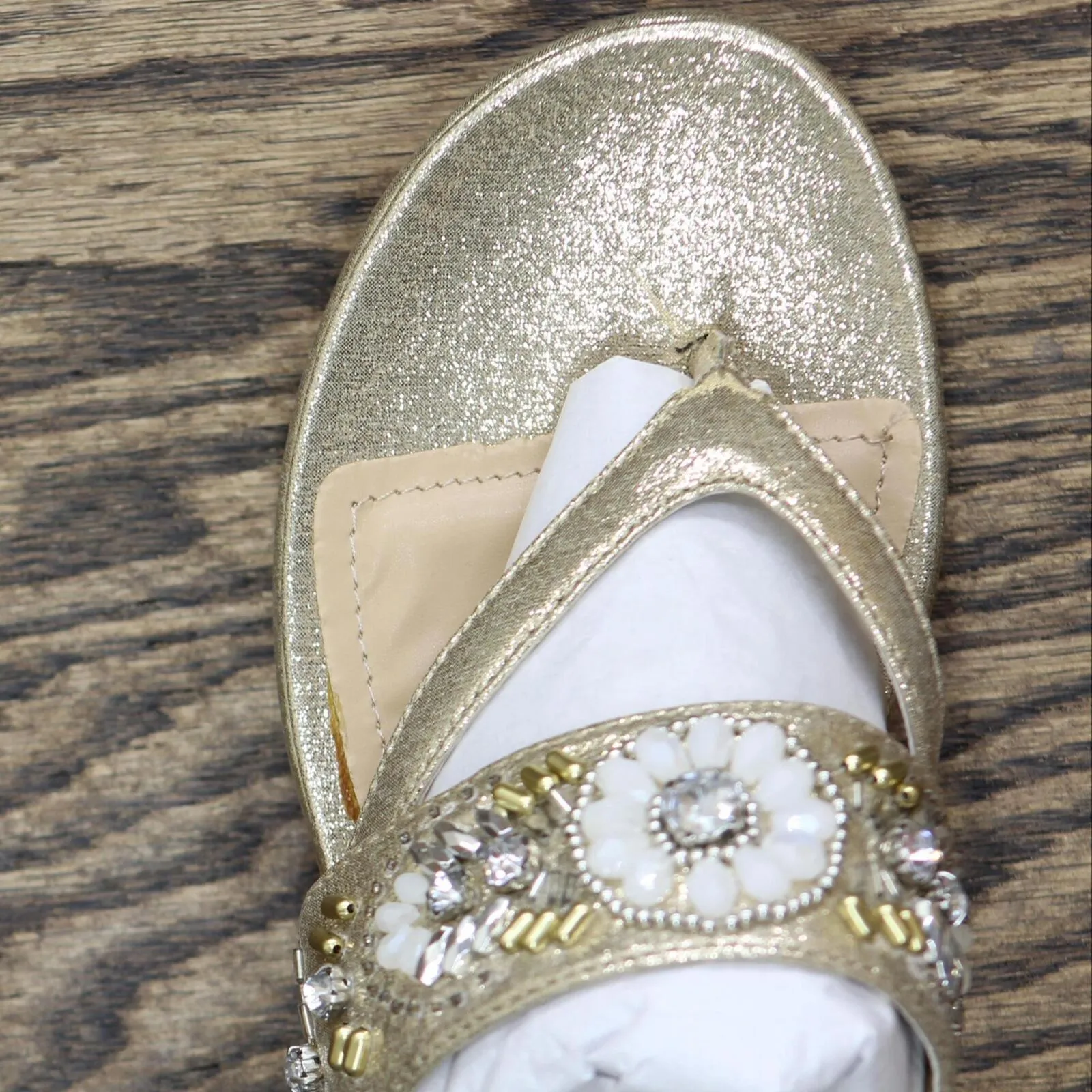 Kenneth Cole Reaction Women's Pepea Cross Glam Sandals RLF0039MT Soft Gold 5M