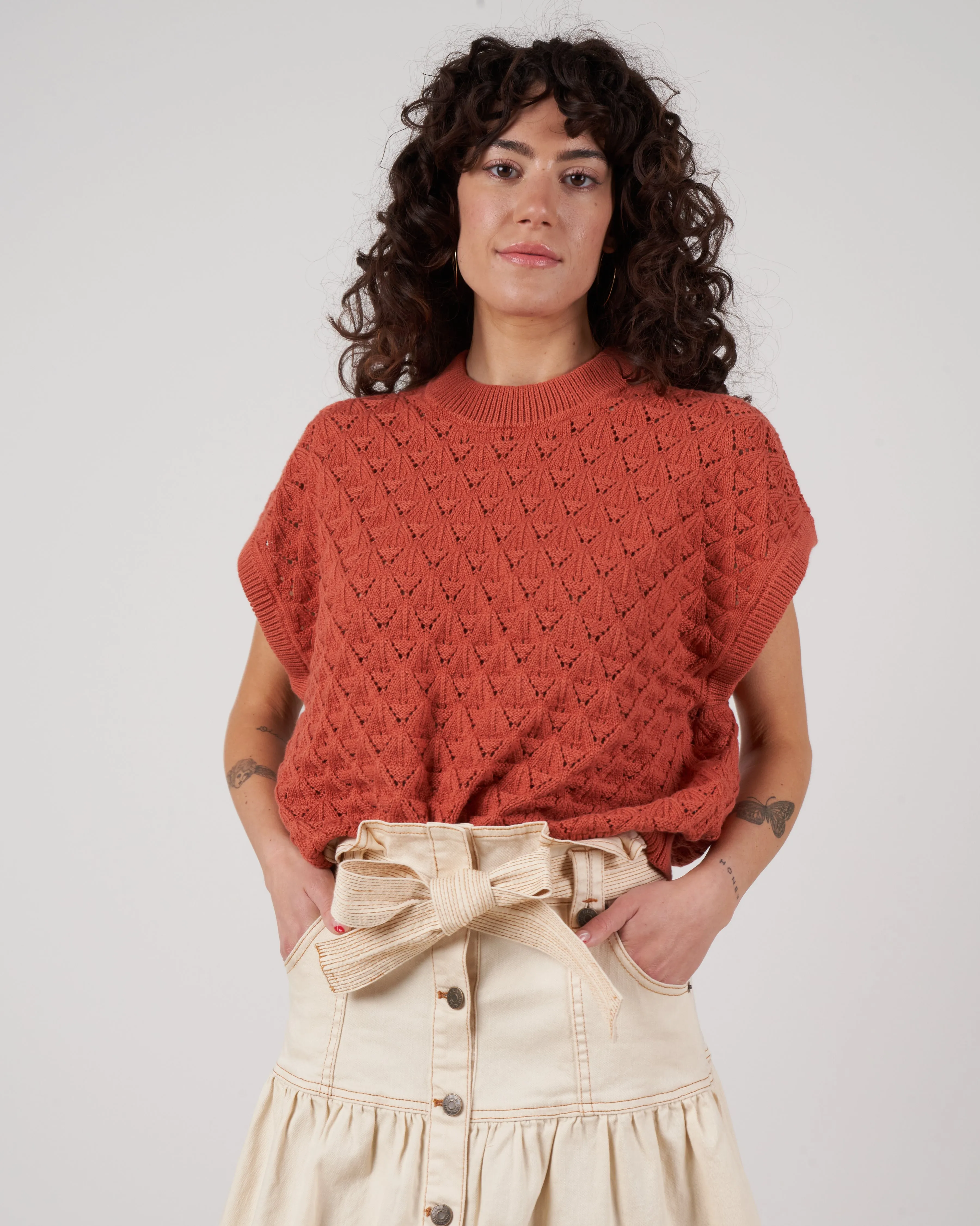 lace top - apricot brandy