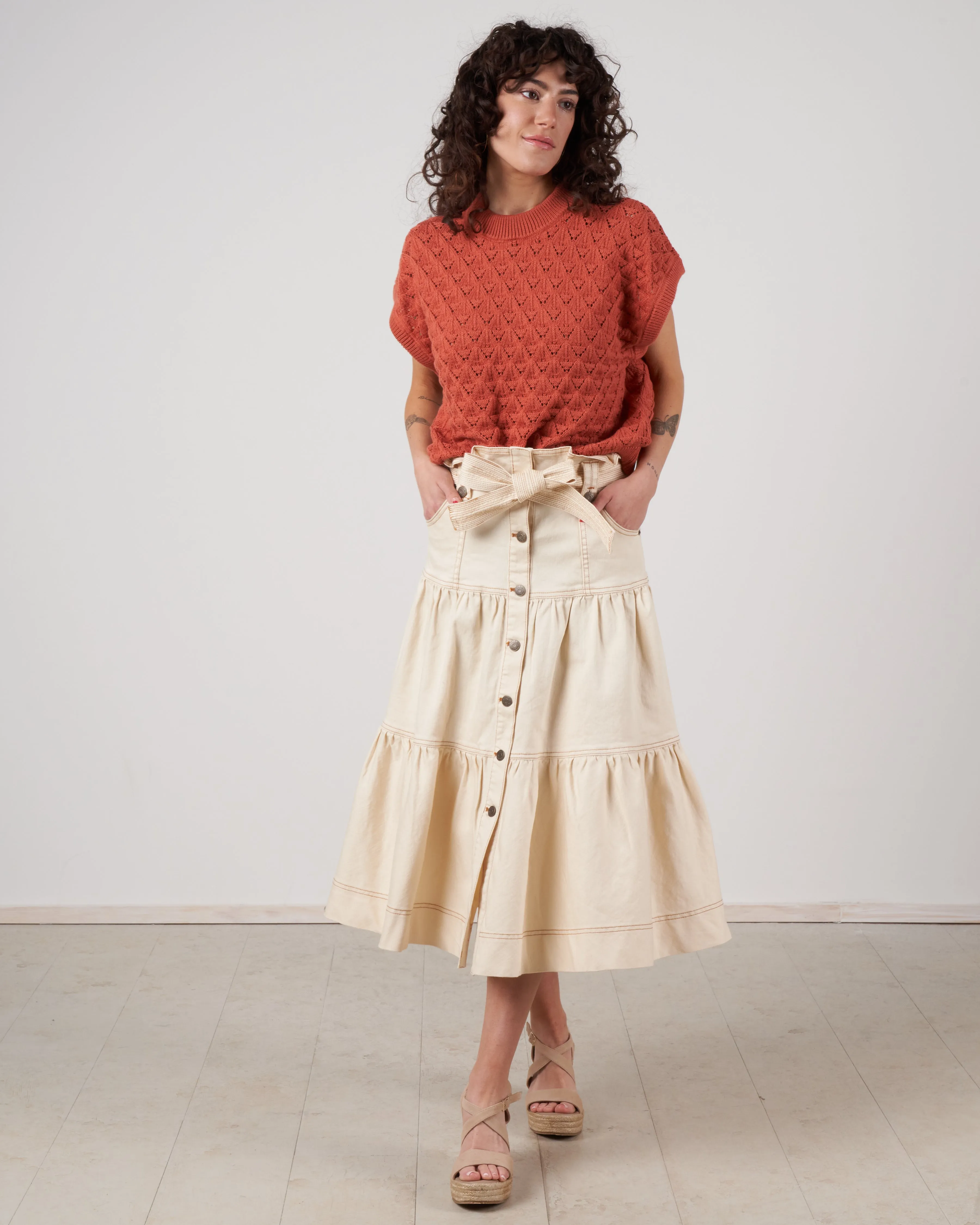 lace top - apricot brandy