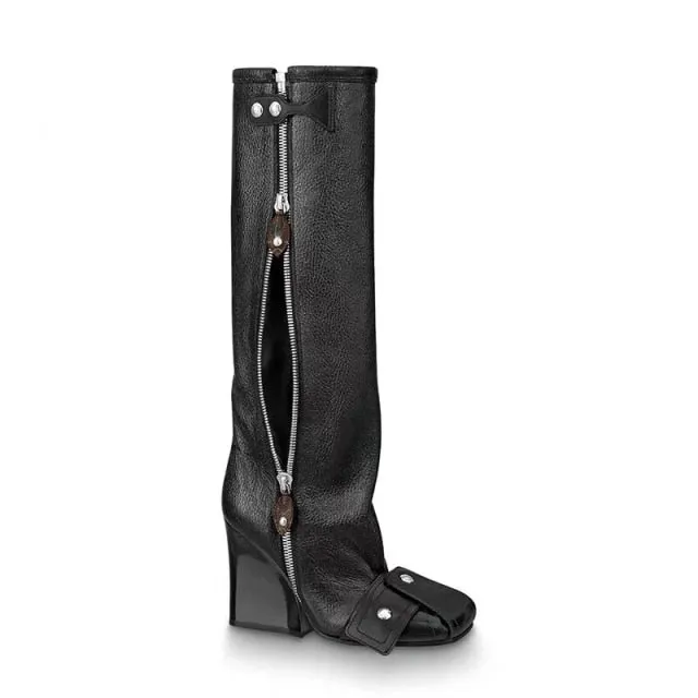 Ladies  Square Toe   Mixed Color Buckle Rivet Shoes