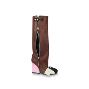 Ladies  Square Toe   Mixed Color Buckle Rivet Shoes
