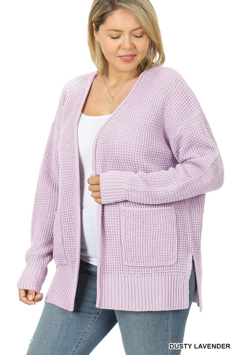 Lavender Knit with Open Cardigan 1X - 3XL * on sale