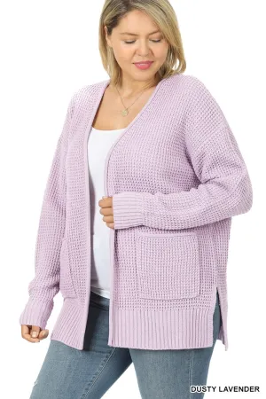 Lavender Knit with Open Cardigan 1X - 3XL * on sale
