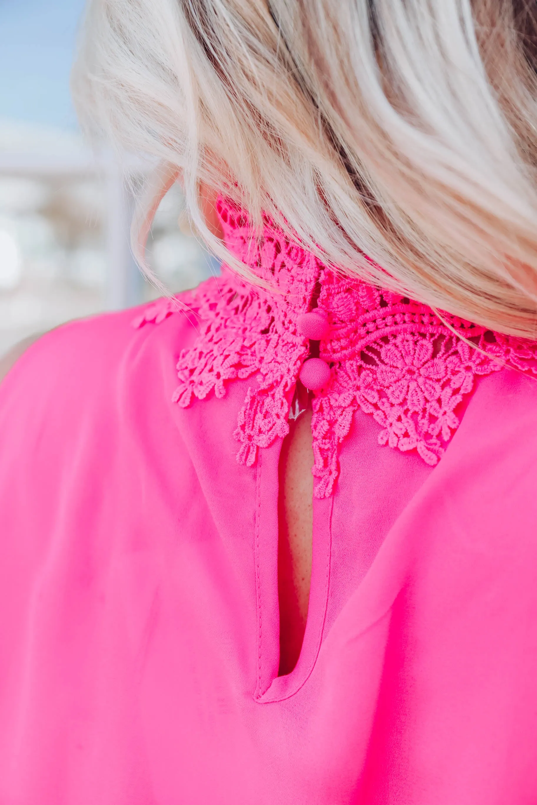 Lavish Lace Blouse - Pink