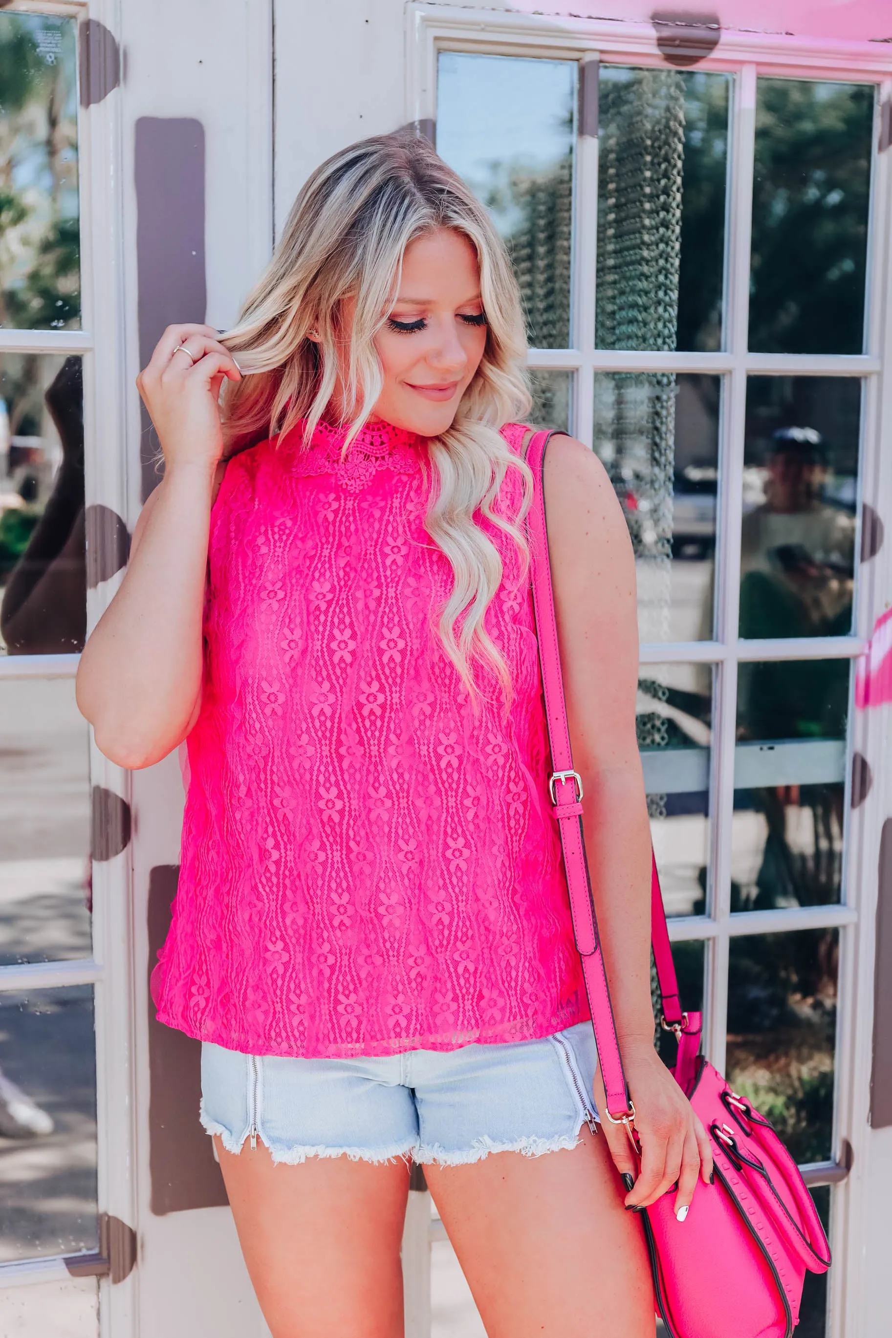Lavish Lace Blouse - Pink
