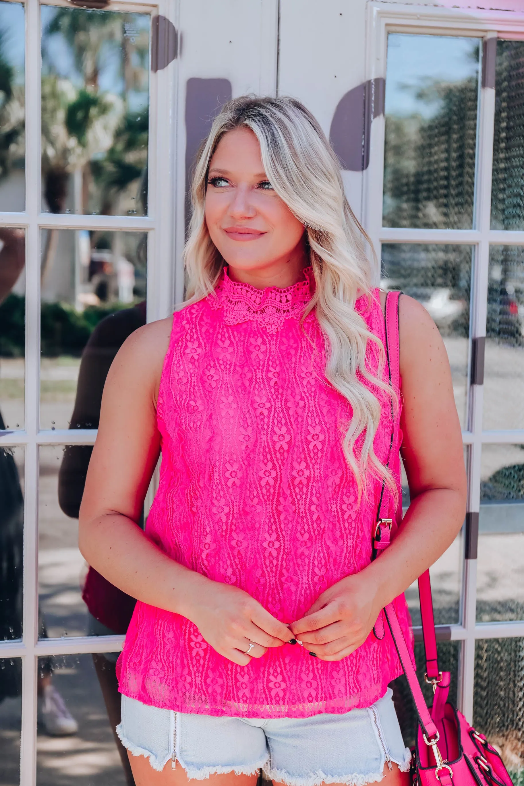 Lavish Lace Blouse - Pink