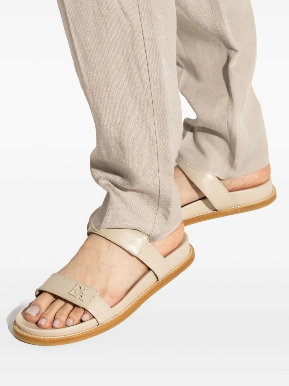 Leather flat sandals
