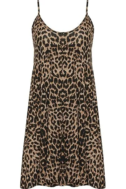 Leopard Print Strappy Dress Vest Top
