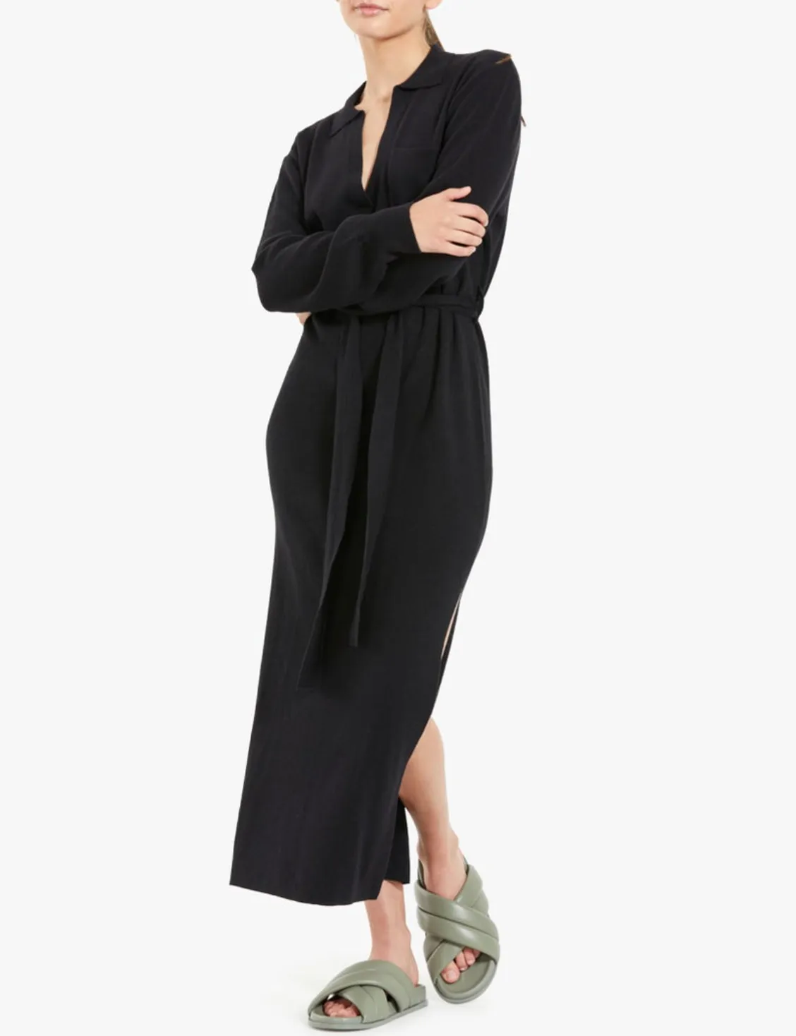LIAM KNIT POLO MIDI DRESS