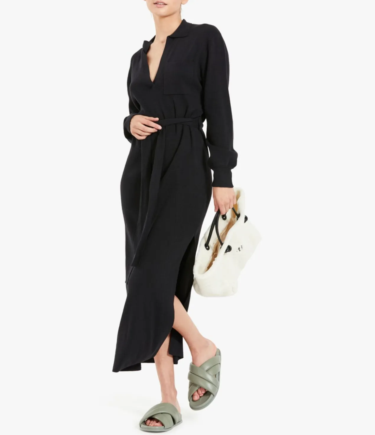 LIAM KNIT POLO MIDI DRESS