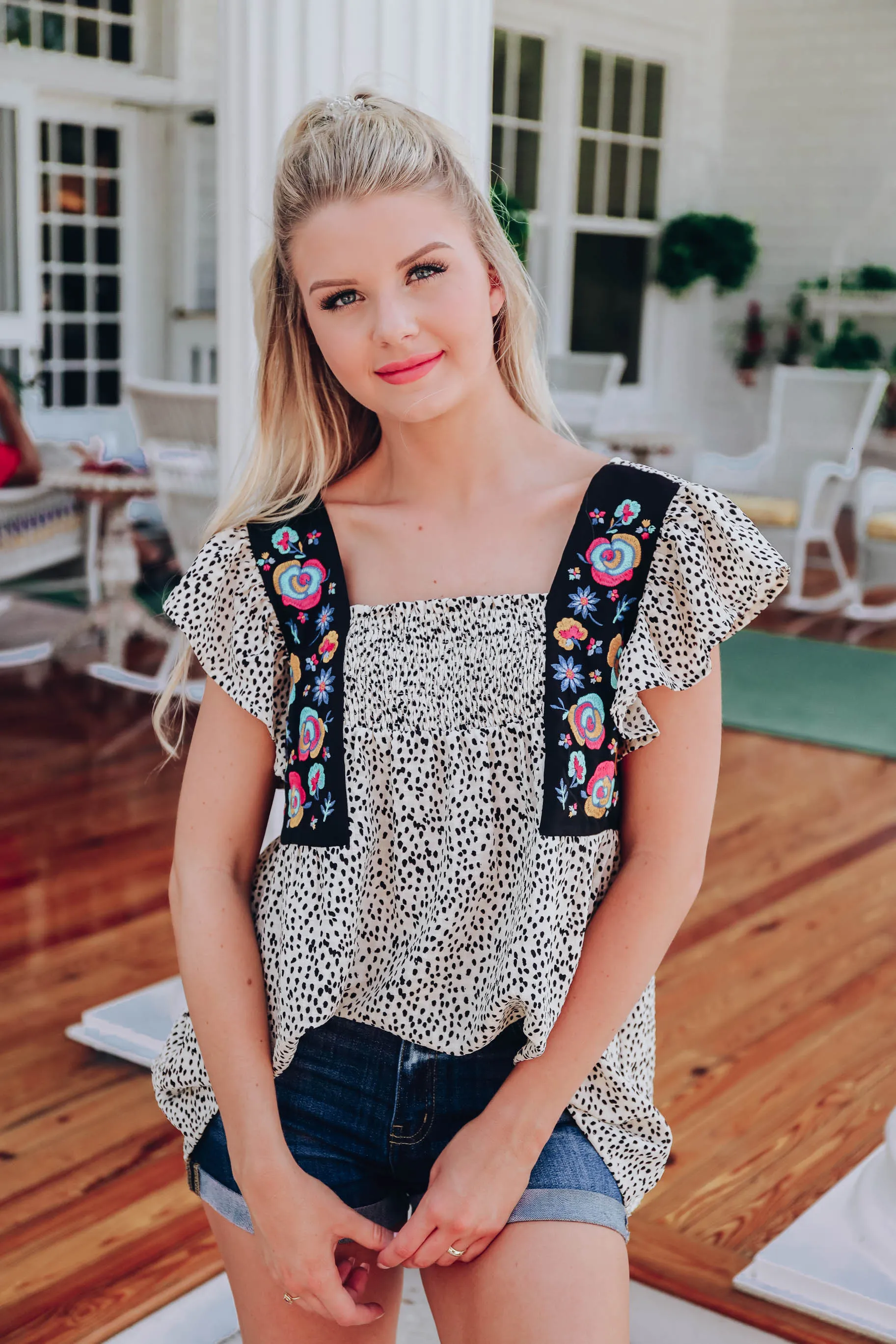 Lillian Embroidered Blouse S-3X
