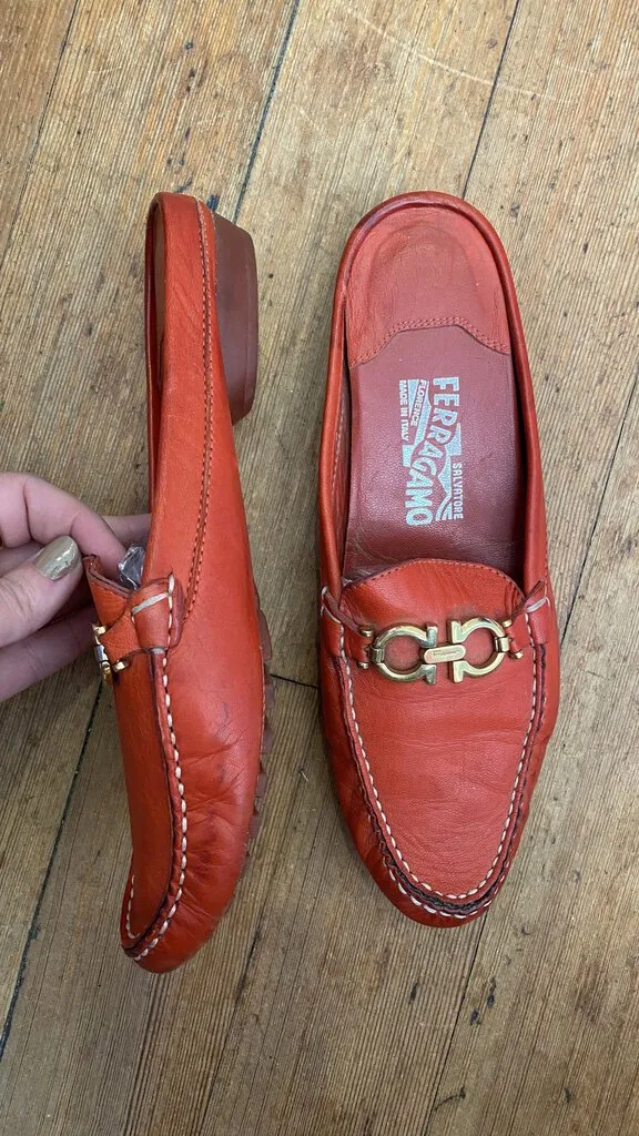 Logo Buckle Flat Mules
