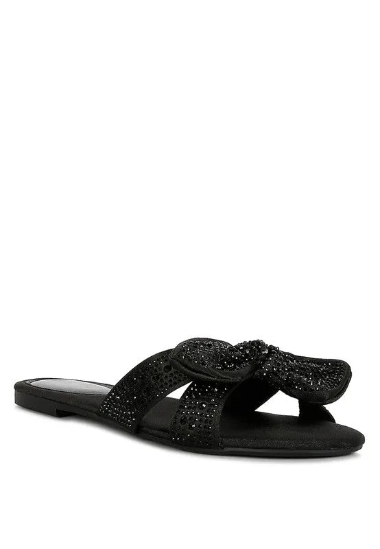 London Rag Fleurette Bow Flat Sandals