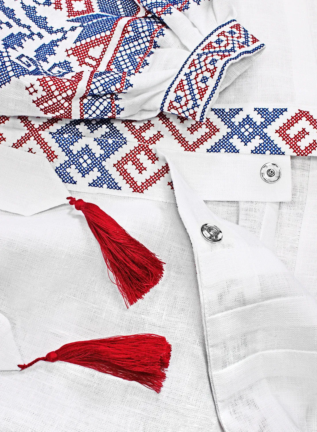 Long embroidered Boho style white kaftan