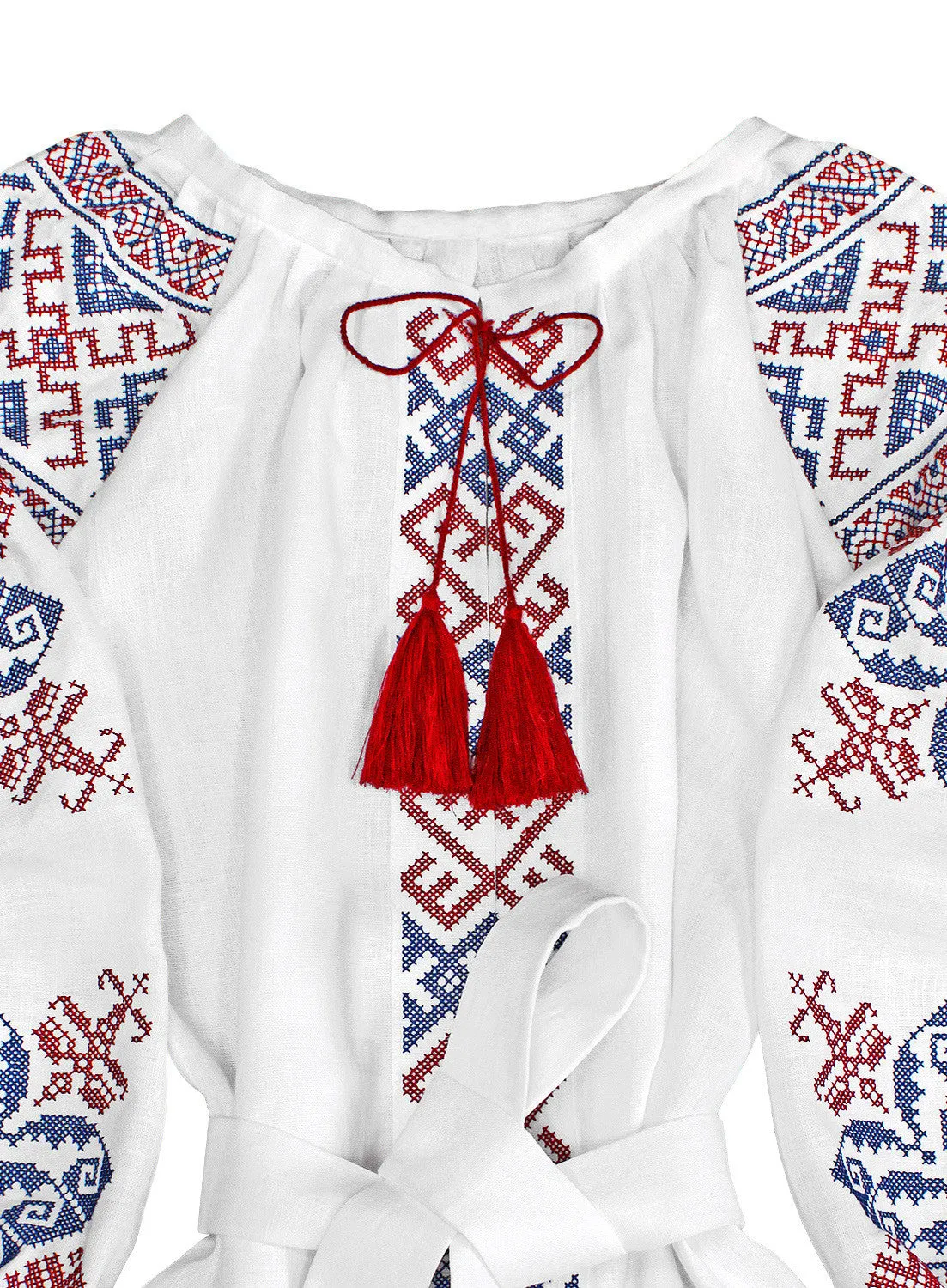 Long embroidered Boho style white kaftan