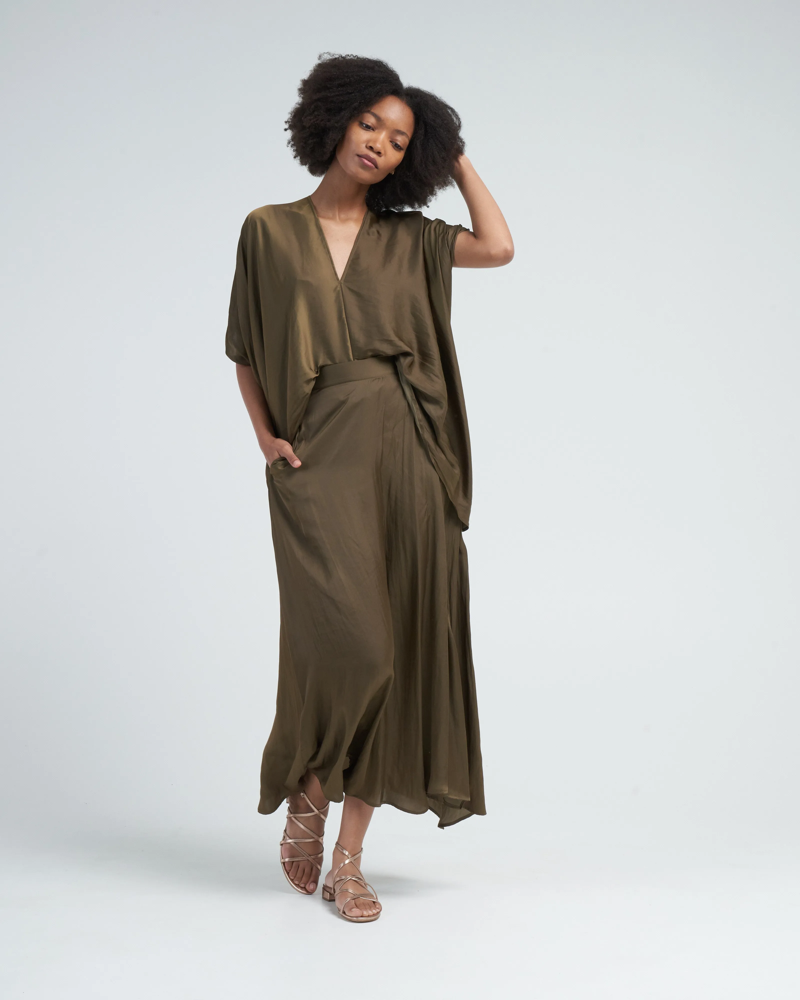 long wave skirt - olive