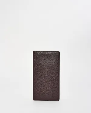 Louis Vuitton Brown Leather Taiga Checkbook Wallet