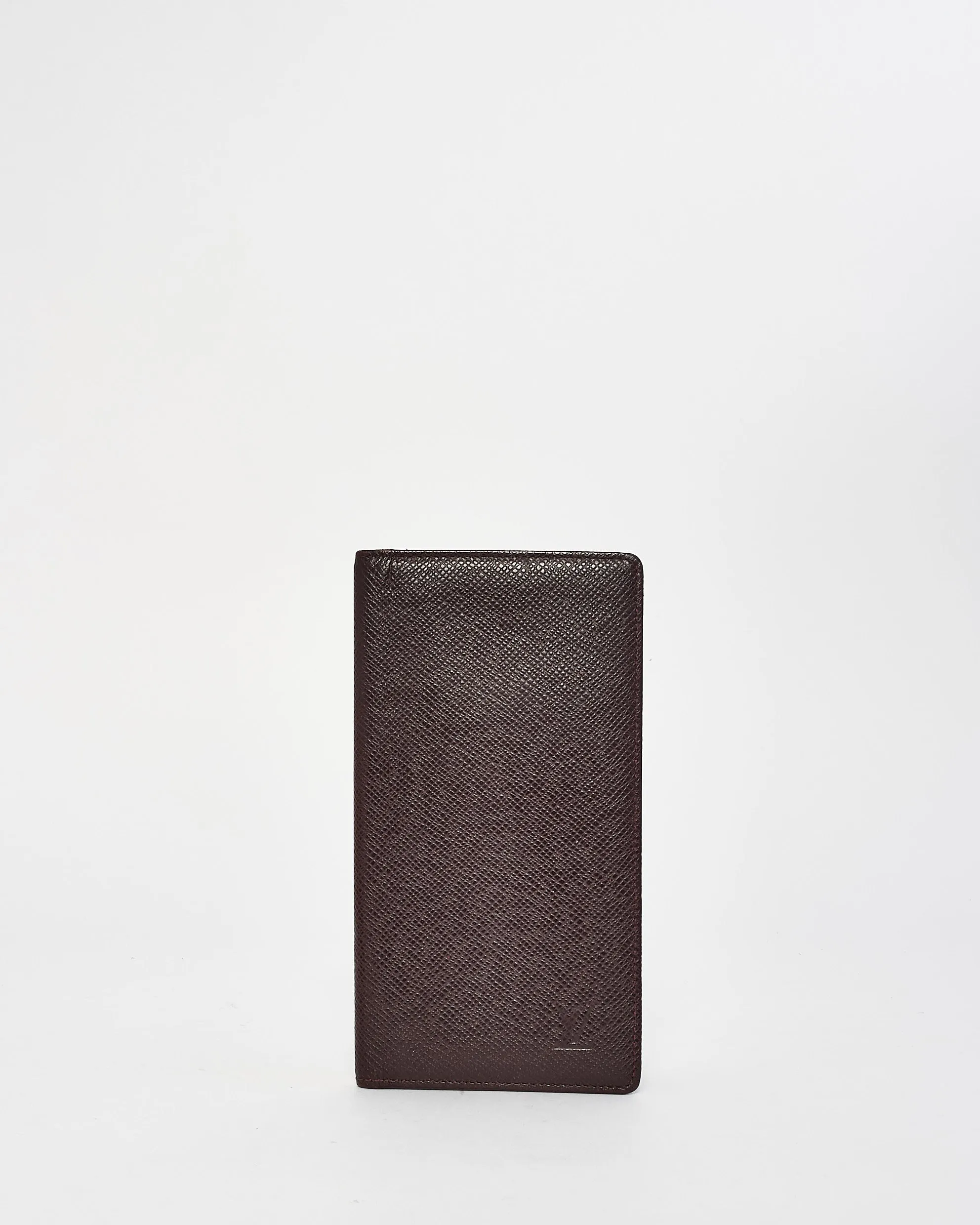 Louis Vuitton Brown Leather Taiga Checkbook Wallet