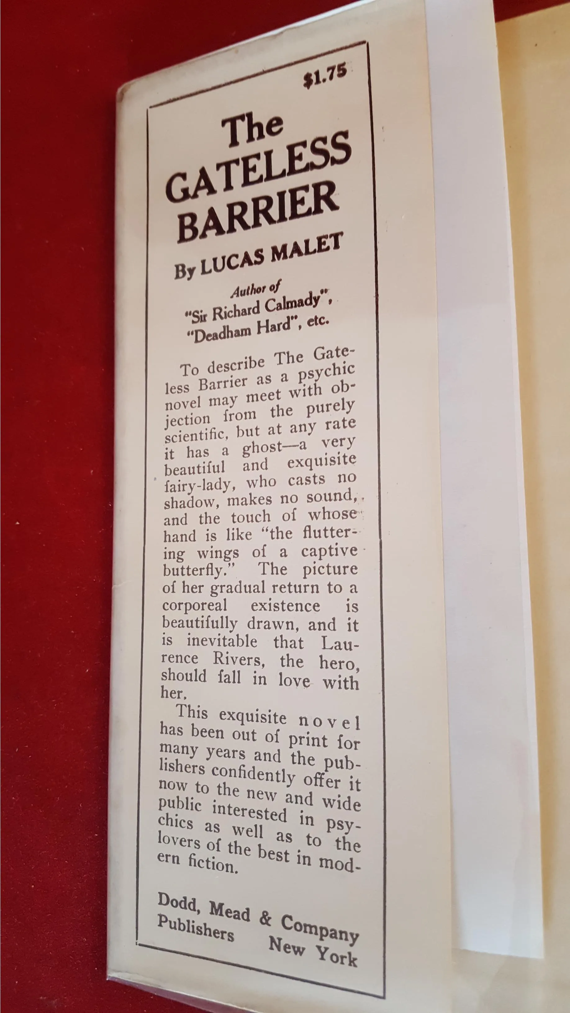 Lucas Malet - The Gateless Barrier, Dodd, Mead & Company, 1920