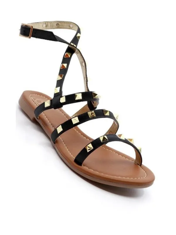 Lulu Black Stud Sandals