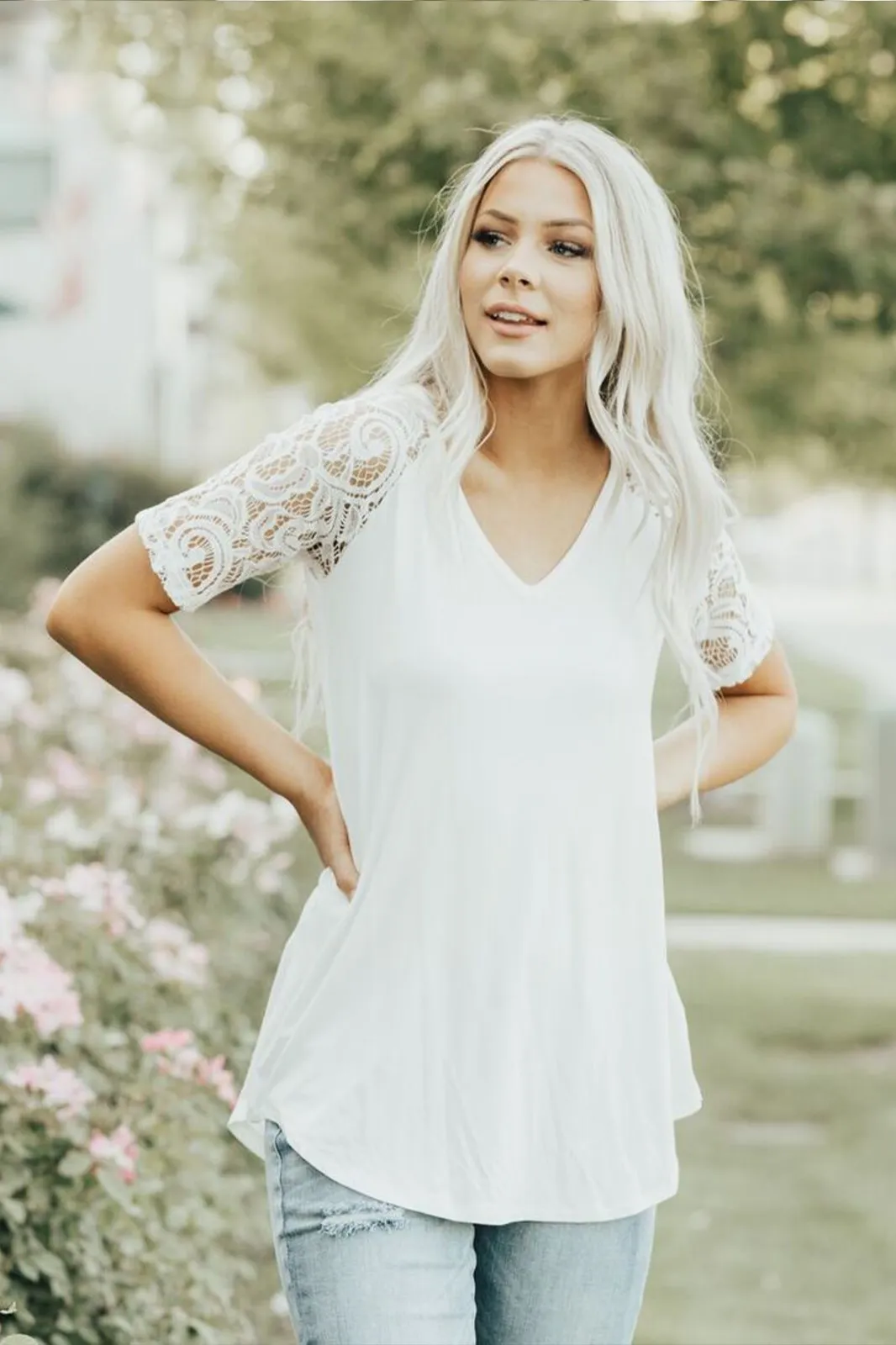 Lux Lace Sleeve Top