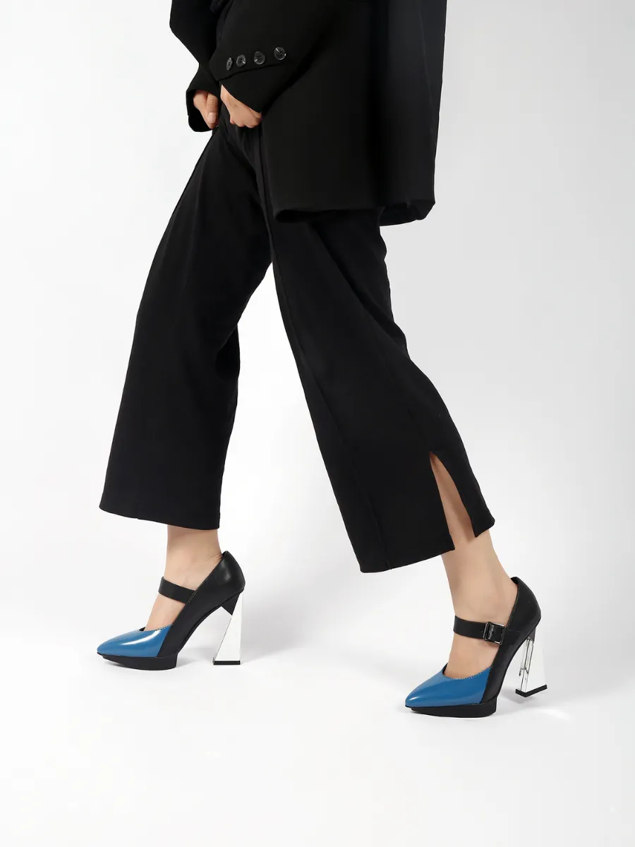 Lyana Blue Mirror Heel Mary Jane