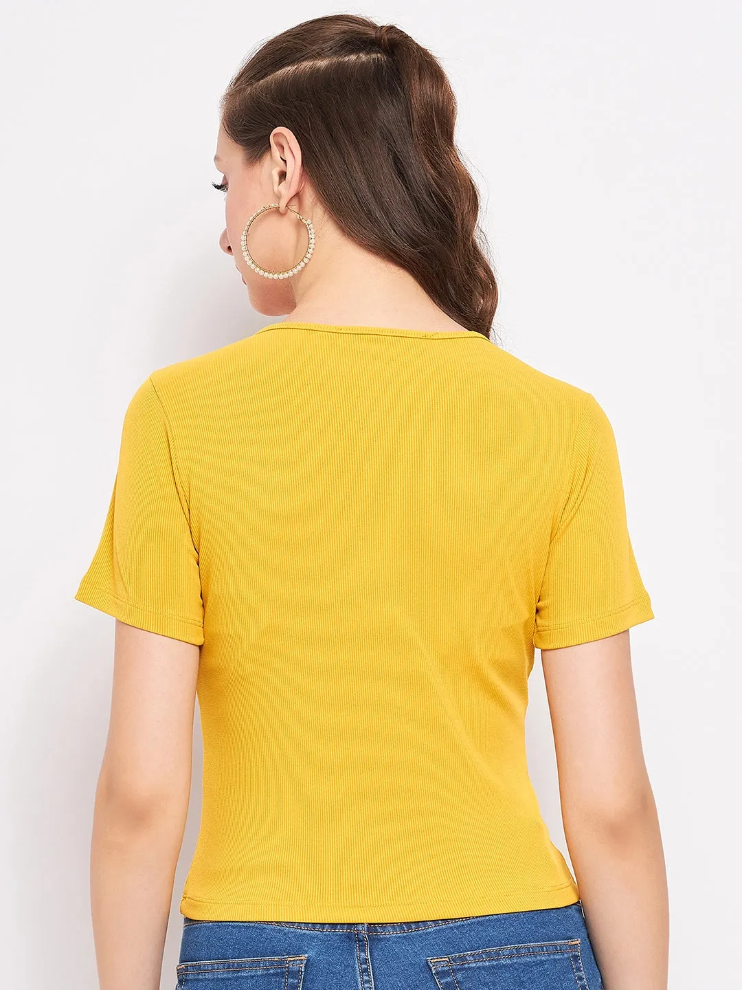 Madame Casual Mustard Cotton Top