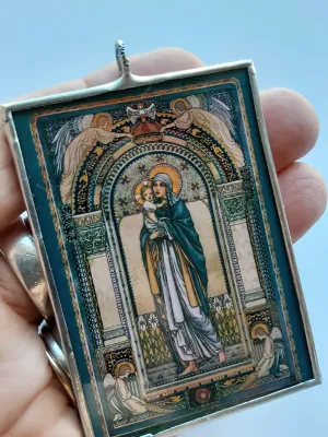 Madonna and Child Handmade Soldered Christmas Ornament