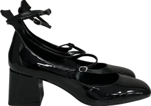 MANGO Black Patent Leather-effect Shoes With Buckle UK 6 EU 39 👠