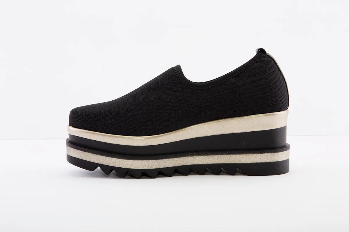 MARCO MOREO - G470 SLIP-ON WEDGE SHOE - BLACK/ GLITTER