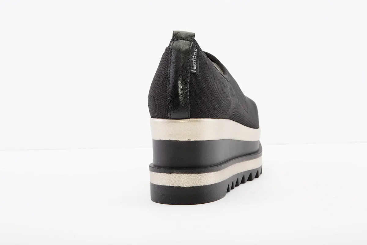 MARCO MOREO - G470 SLIP-ON WEDGE SHOE - BLACK/ GLITTER