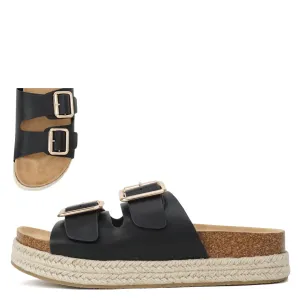 Marfa Double Buckle Stack Sandal