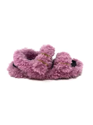 Marni Size 38 'Fussbett' Shearling Double Buckle Sandals