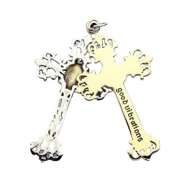 Mary Angel Sterling Silver Cross Pendant
