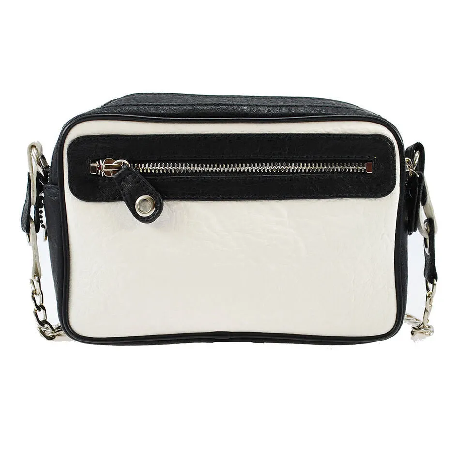 Mary Frances Flighty Dragonfly White Crossbody Butterfly Handbag Black Bag New