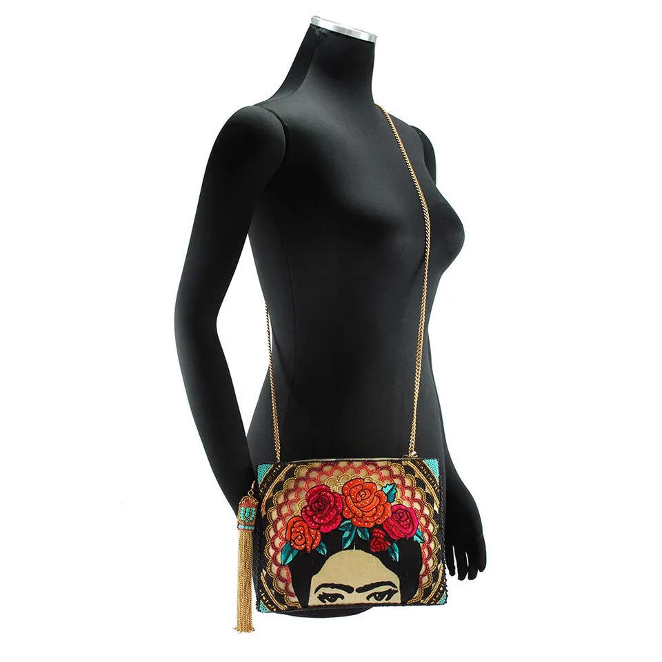 Mary Frances Frida Kahlo Artist Flower Bag Black Spring Purse Special Beaded Handbag New