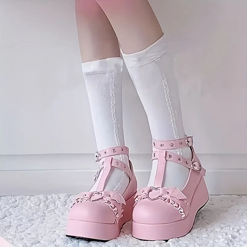 Mary Jane Ankle Strap Platform Wedge High Heel Shoes – Cute & Stylish