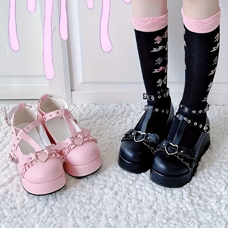 Mary Jane Ankle Strap Platform Wedge High Heel Shoes – Cute & Stylish
