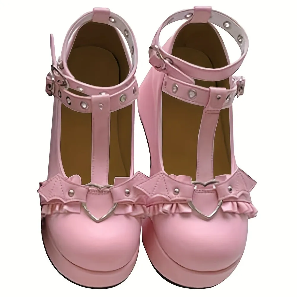 Mary Jane Ankle Strap Platform Wedge High Heel Shoes – Cute & Stylish