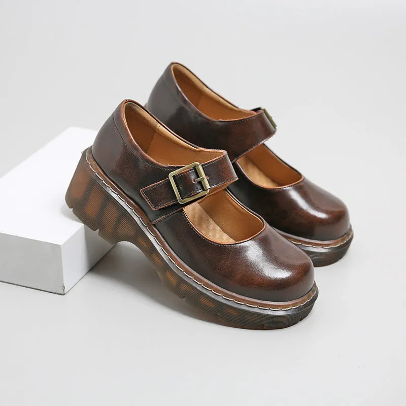 Mary Jane Shoes Thick Sole Women's Height Increasing Shoes